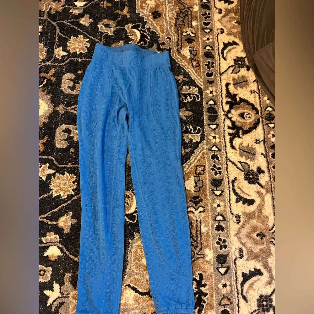 Free People Movement Break A Sweat Cloud Burst Blue Pants